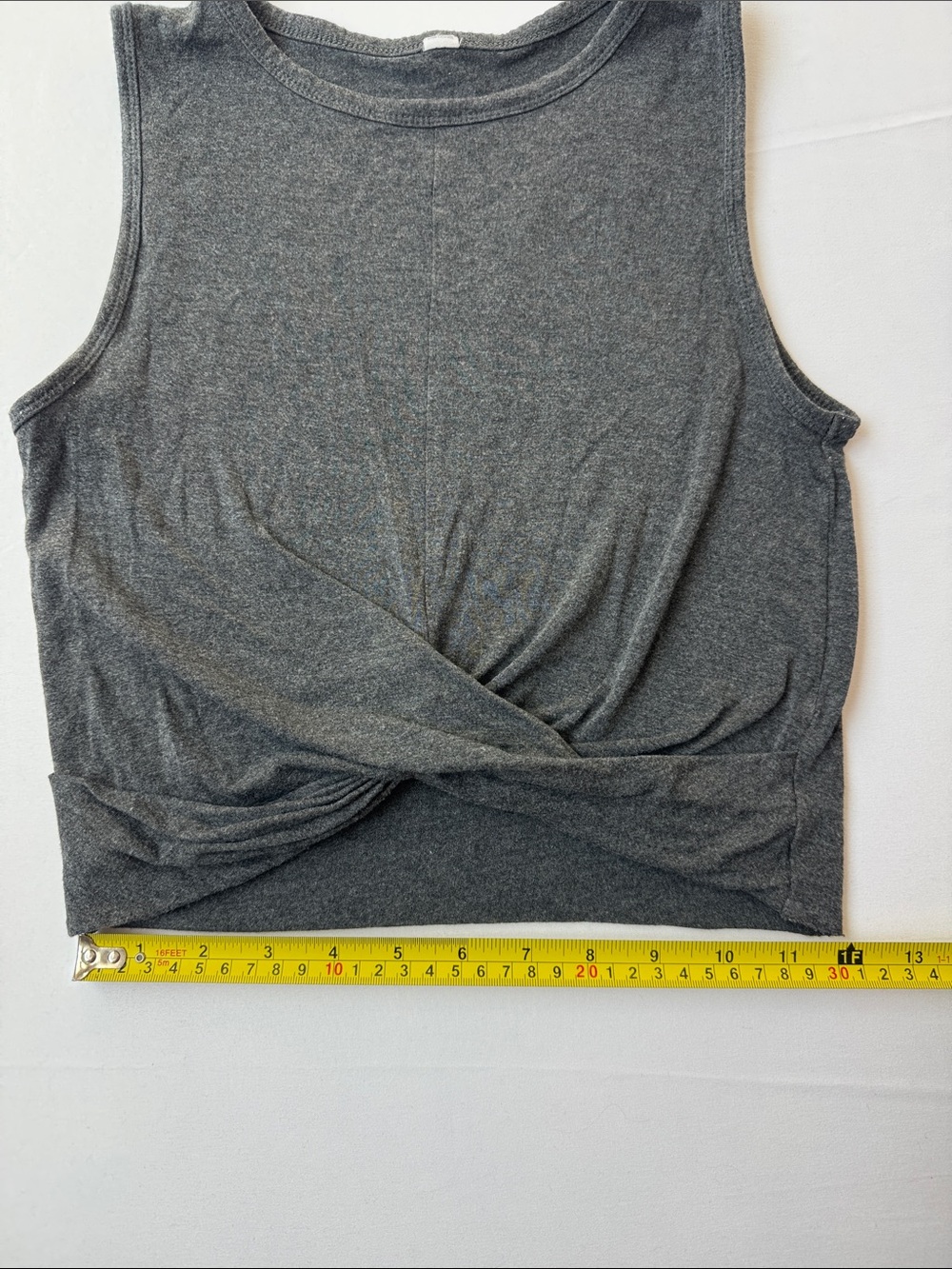 Alo Yoga Cover Tank Twist Front Crop Top Heathered Dark Gray XS - Picture 6 of 9